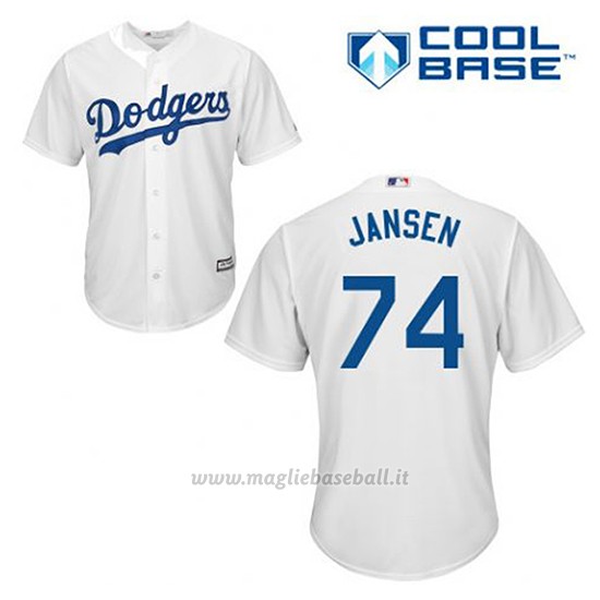 Maglia Baseball Uomo Los Angeles Dodgers Kenley Jansen 74 Bianco 1ªCool Base